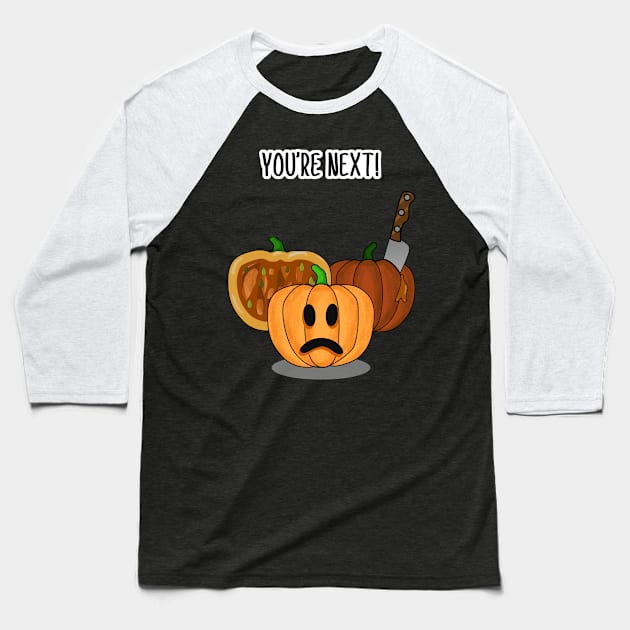 Halloween Pumpkin Horror Baseball T-Shirt by Godsibi